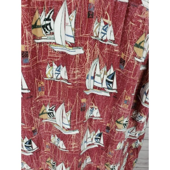 Ivy Crews Red Sailboat Medium Button Up Shirt - Picture 9 of 11